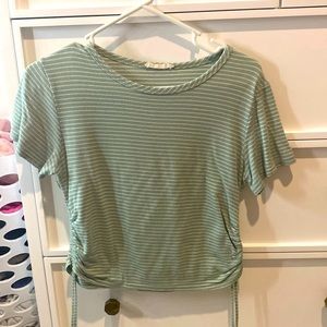 Safe green slightly cropped shirt